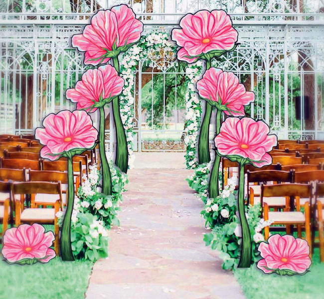 Unique Aisle Wedding Decoration | Baby shower decor | Outdoor Wedding Aisle Idea I Giant Flowers I Tea party decorations
