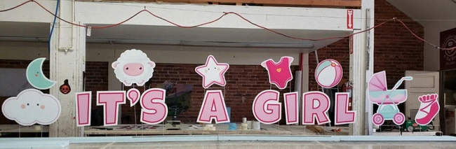It's A Girl Yard Sign LARGE 200