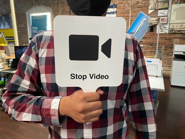 Remote Learning Icon Paddles for Teachers Stop VIdeo