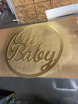 Circle "Oh Baby", "Oh Boy", "Oh Girl" Sign | Party Decoration