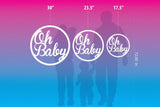 Circle "Oh Baby", "Oh Boy", "Oh Girl" Sign | Party Decoration
