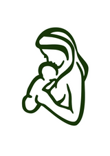 Mother holding baby, Breastfeeding room decor