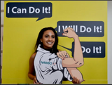 Rosie the Riveter, used in front of our backdrop