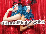 hashtag cutouts two models holding sign for photobooth