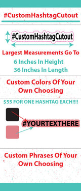 Custom Wedding Groom and Bride Hashtags | Photo Booth Props | Custom Party Prop Hashtags