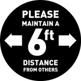 Custom black 6 ft Distance Floor Decals