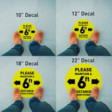 Custom 6 ft Distance Floor Decals Different Sizes