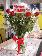 I love you sign with flowers