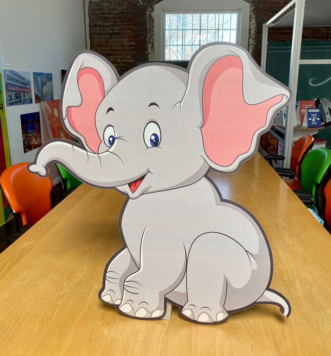 Large Baby Elephant Cutout, Baby Elephant with mask, Safari Style Pink and  Blue Baby Elephant – Hashtag Cutouts