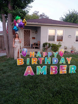 Happy Birthday Rainbow Yard Sign