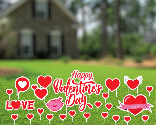 Happy Valentine's Day Yard Sign | Valentines Day Decor Large