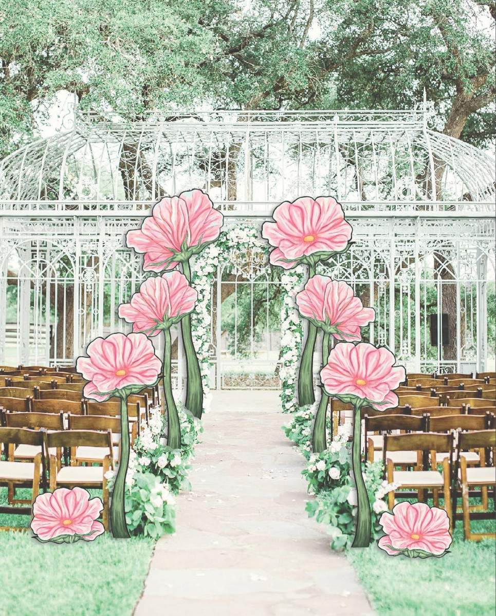 Decorating Your Ceremony Aisle with Printed Flowers