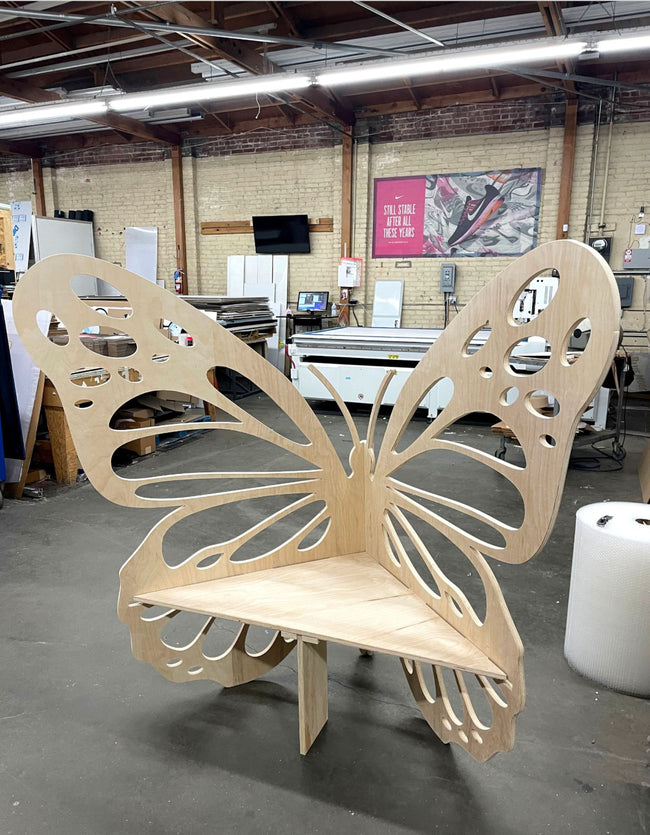 Wooden Butterfly Bench - Butterfly Chair for Bridal Shower, Baby Shower