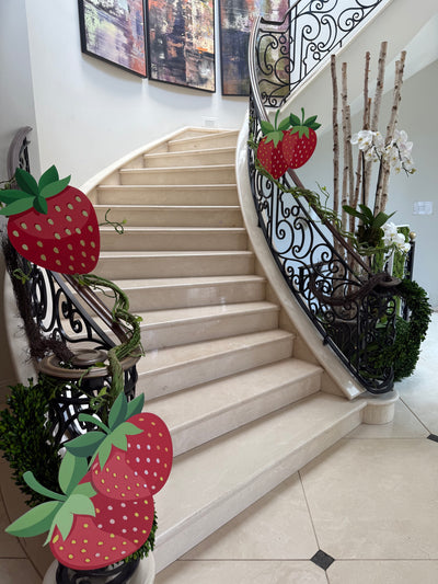 13 Large Strawberry Cutouts – Berry First Birthday Party Decorations