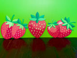 13 Large Strawberry Cutouts – Berry First Birthday Party Decorations