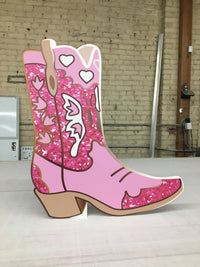 Disco Cowgirl Boot Prop. Nashville Bachelorette Party, Let's go girl prop, Pink boot