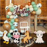 Farm Barnyard Animals Lawn Decorations | Birthday or Baby Shower Decoration | Farm Animals Theme Party | Easel Back Included with Name