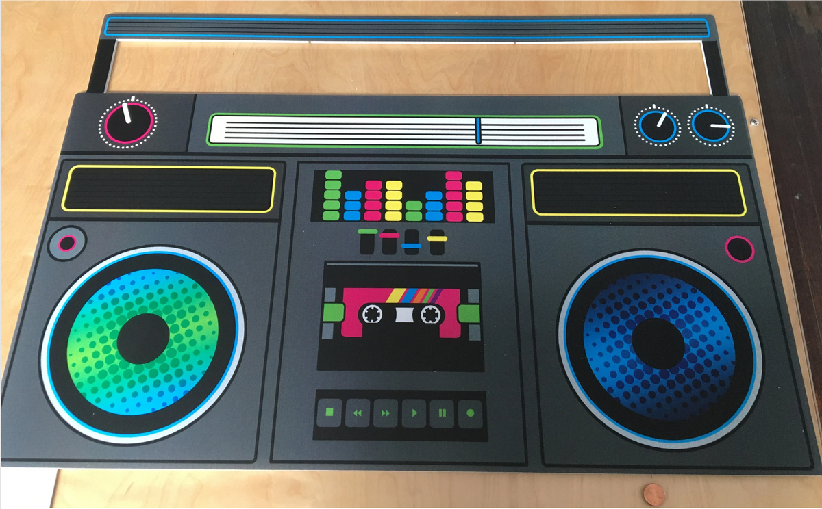 Old-School Boombox Cutout | 70's or 80's Party – Hashtag Cutouts