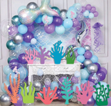 Ocean Pastel Coral, Seaweed, and Kelp Cutouts I Under the Sea Party Props I Mermaid Beach Party I Mermaid Party Coral Decoration