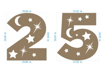 Custom Wood Number | Age prop décor with Stars and Moon cutout | Best Boho party decoration