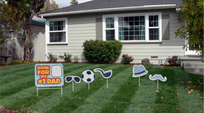 Fathers Day Honk Yard Sign with Ballons