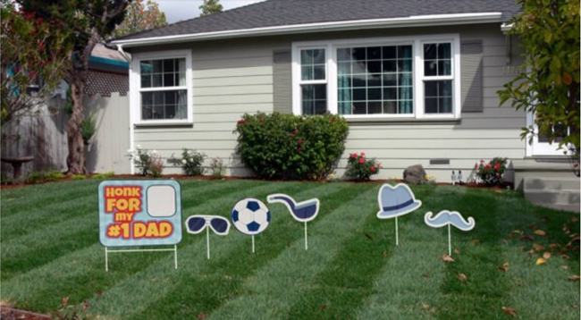 Large fathers day Honk YARD Sign with Ballons.