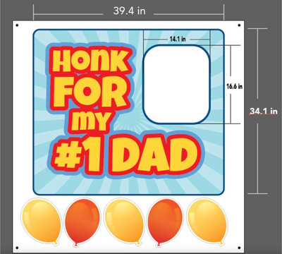 Fathers Day Honk Yard Sign with Ballons