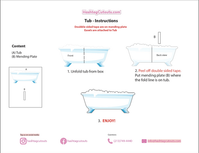 Bath Tub Cutout- baby shower decoration rubber duck party