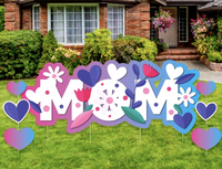 Mom Yard Sign Decoration with Butterflies or With Hearts & Tulips | Gift for Mom | Birthday Gift for Mom | Mother's Day Gift