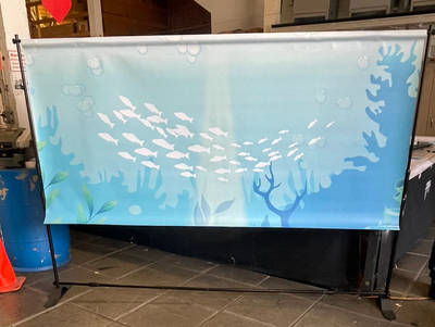 Underwater theme fabric backdrop