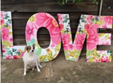 LARGE LOVE Letter with Roses Cutouts | Love Party Props | Love Sign Decor for Weddings, Events, Funerals | Love Props Letters