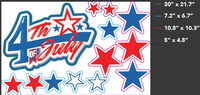 4th Of July Yard sign. Large sign full of star 75 inches long x36 tall with 12 stars