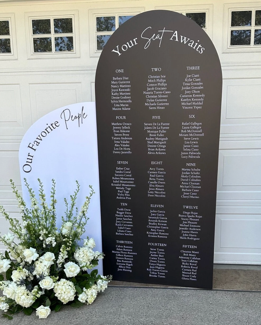 Black and white wedding arch sign, Welcome Combo, Arched signs, Minima ...