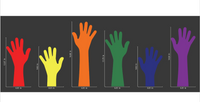 LGBTQ+ Pride Rainbow Hands Cutouts - Pride together photo props and decoration for events, activations, parties