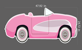 Cute Barbie Car Cutout, Big  Decor Car, Car Cutout, Pink Car, Sport Car, Groovy CutOut,Car, Girl birthday, pink convertible car