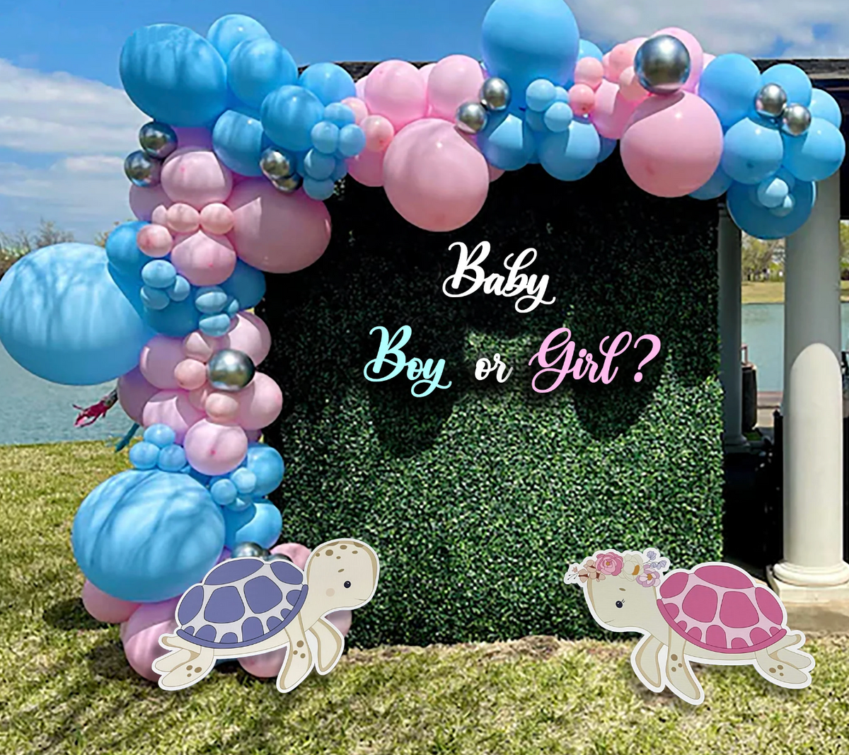 Cute twin baby sea turtles, Gender Reveal Turtle props – Hashtag Cutouts