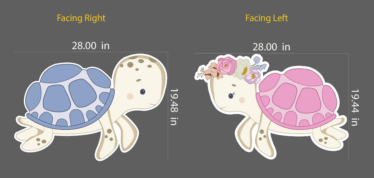 Cute twin baby sea turtles, Gender Reveal Turtle props – Hashtag Cutouts