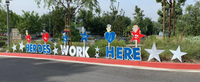 HUGE "Heroes Work Here" Yard Sign | Healthcare Hero Lawn Sign | Appreciation Yard Sign |