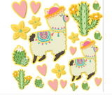 Lama and Cactus , boho fiesta, ALPACA