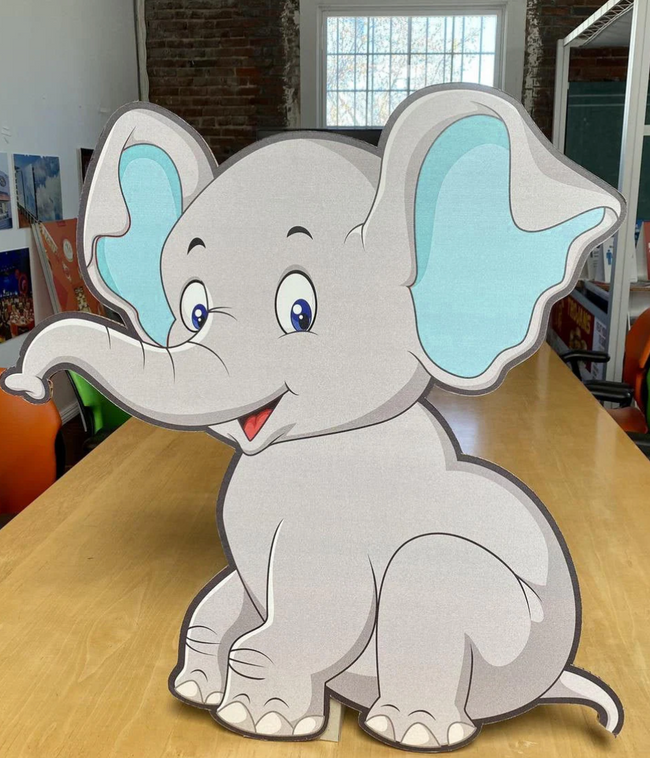 Large Elephant Cutout, Cute Elephant Baby Shower Props, Baby
