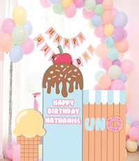 Ice cream Party | Popsicle Wall backdrop | Ice cream theme party |Customized with name