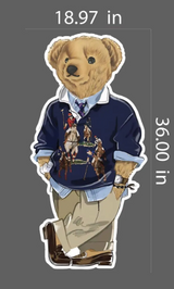 LARGE, Ralph Lauren Inspired Cutout (Physical Item) , Preppy Holiday Bear, Polo Style, Luxury Birthday Party, Christmas