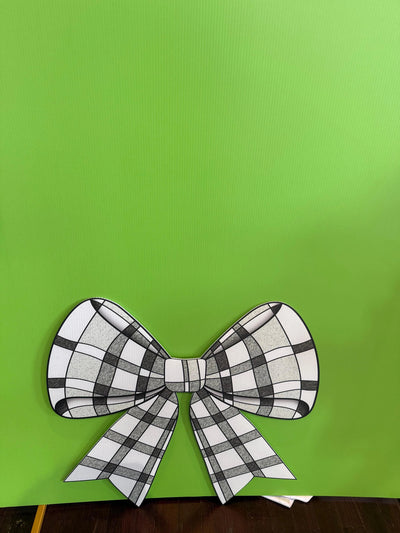 Large Silly Duck with Plaid Bow - 41 inch Baby Shower Decor