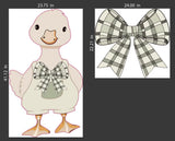 Large Silly Duck with Plaid Bow - 41 inch Baby Shower Decor