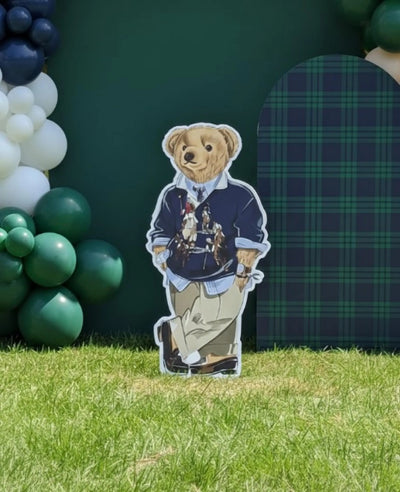 LARGE, Ralph Lauren Inspired Cutout (Physical Item) , Preppy Holiday Bear, Polo Style, Luxury Birthday Party, Christmas