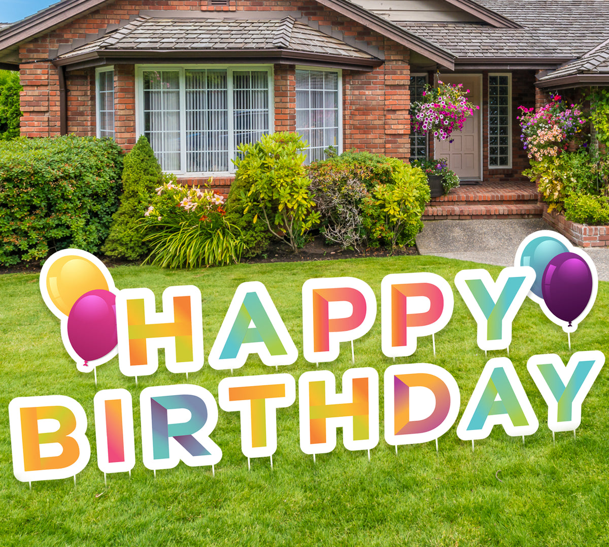 Happy Birthday Rainbow Lawn Sign – Hashtag Cutouts