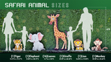 Sizes of Animal Cardboard Cutouts, Safari Jungle Baby Animal Theme Party