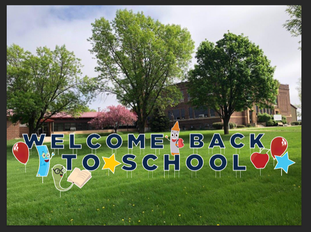 Welcome Back to School Yard Sign | School Yard Decoration | Welcome Back Celebration Sign | 27 pcs | Stakes Included