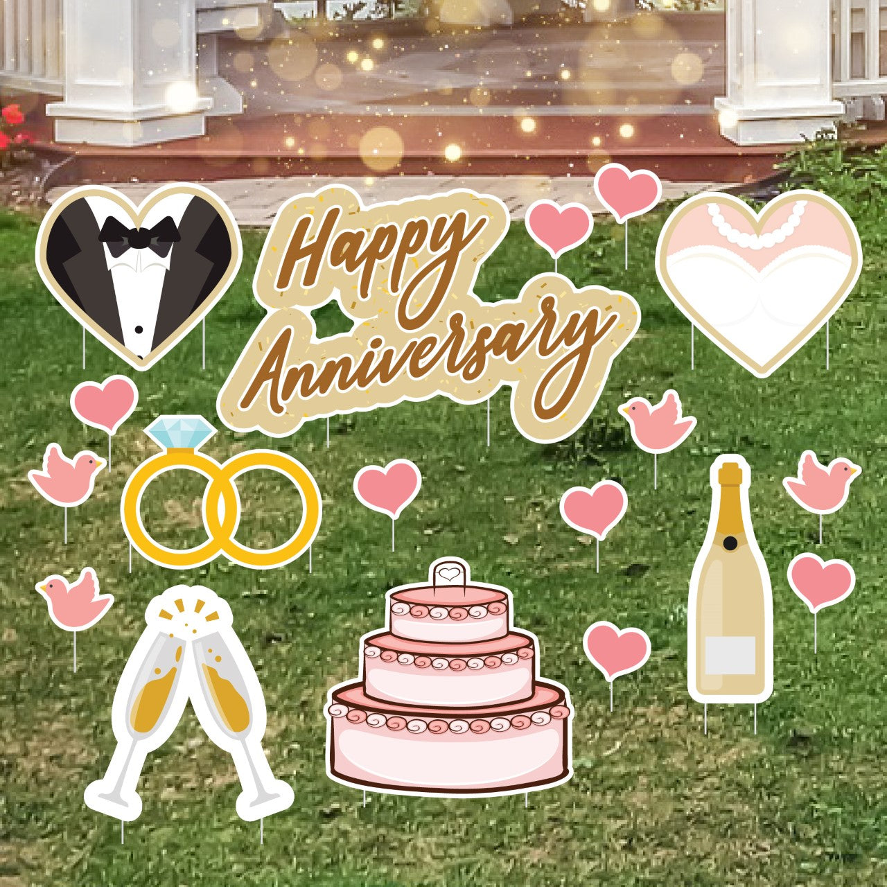 Elegant 8th 32nd Bronze Wedding Anniversary Cake Topper | Zazzle