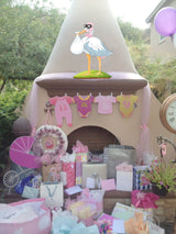 Stork Decoration for Birthday or Baby Shower